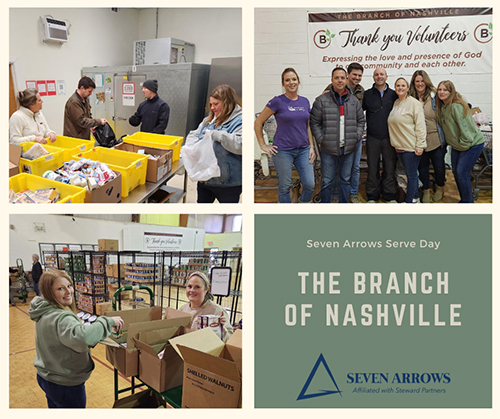 Photo of the Seven Arrows Team Volunteering in a collage